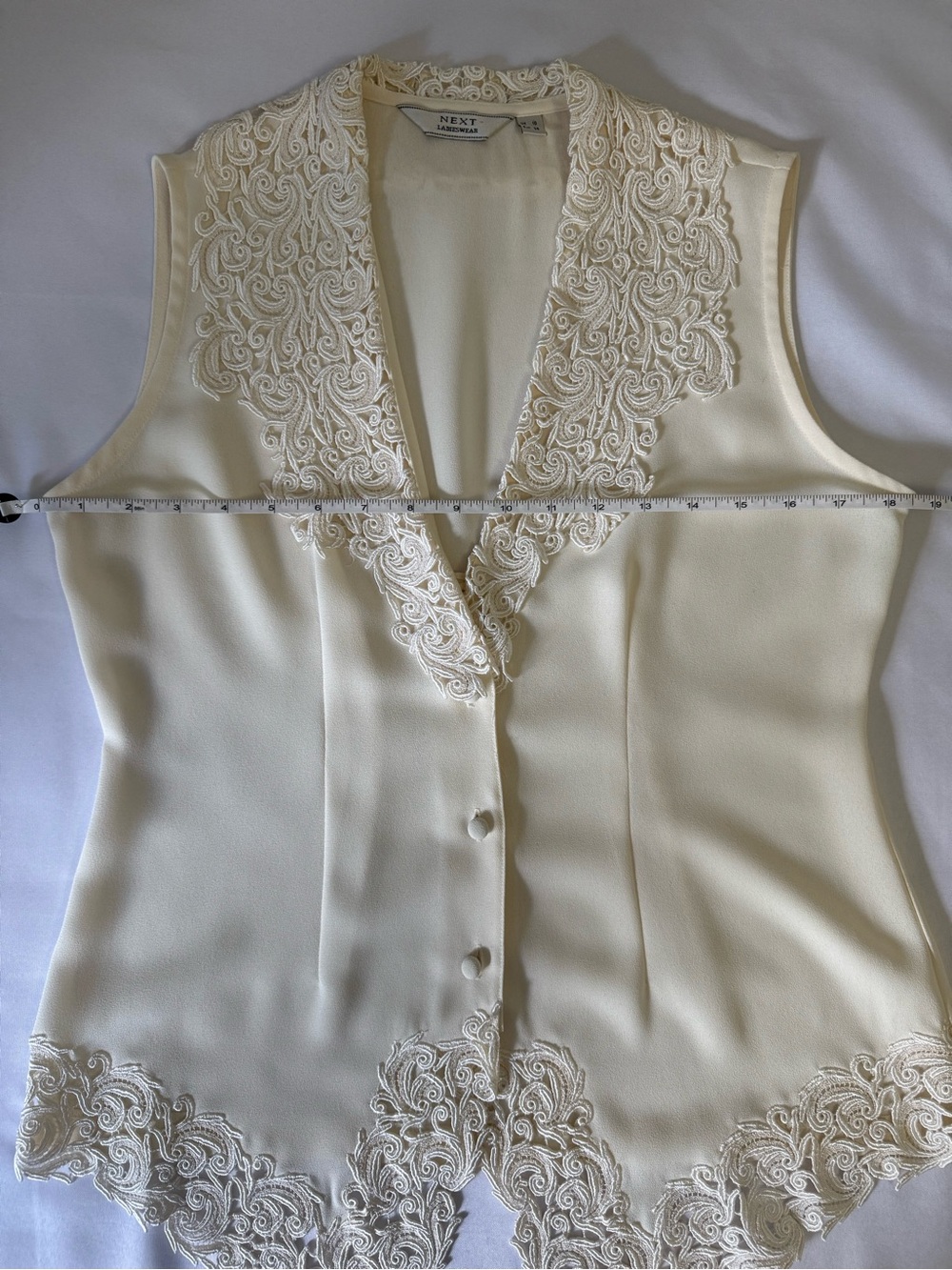 Vintage Next Ladieswear Cream Lace Vest Top Small S - Picture 4 of 10